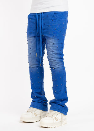 Navy Blue Embellished Sweat Pants