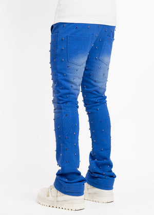 Navy Blue Embellished Sweat Pants