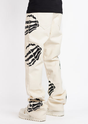 Cream Hell Dragger Leather Pant