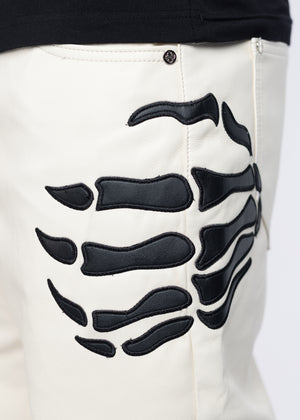 Cream Hell Dragger Leather Pant