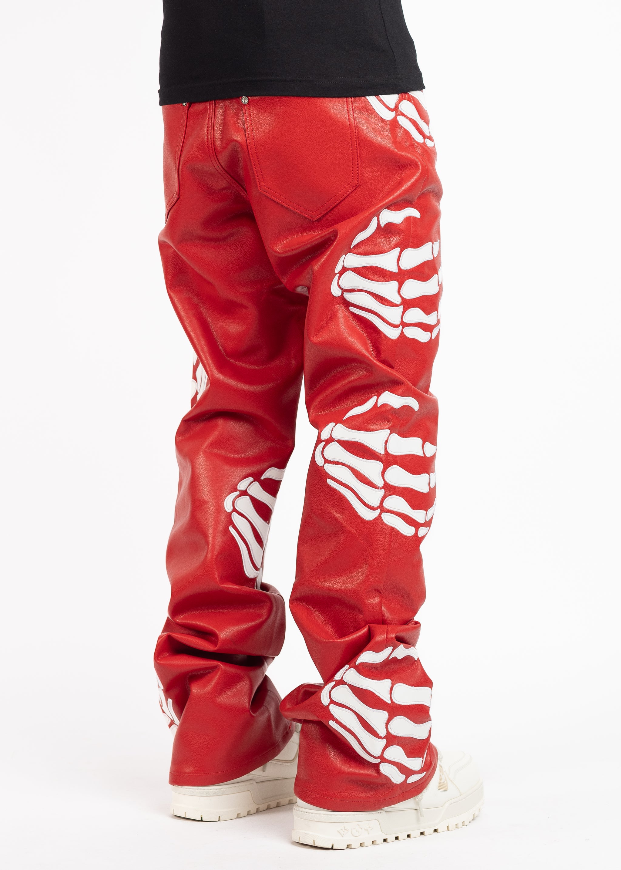Blood Red Hell Dragger Leather Pant Guapi Clothing