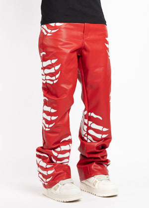 Blood Red Hell Dragger Leather Pant