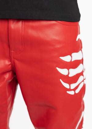 Blood Red Hell Dragger Leather Pant
