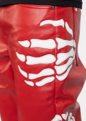 Blood Red Hell Dragger Leather Pant