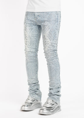 【eyden着用】 GUAPI BLUE EMBELISHED DENIME Vintage Blue Embellished Denim - Guapi Clothing