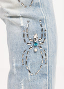 Aqua Blue Spider Denim