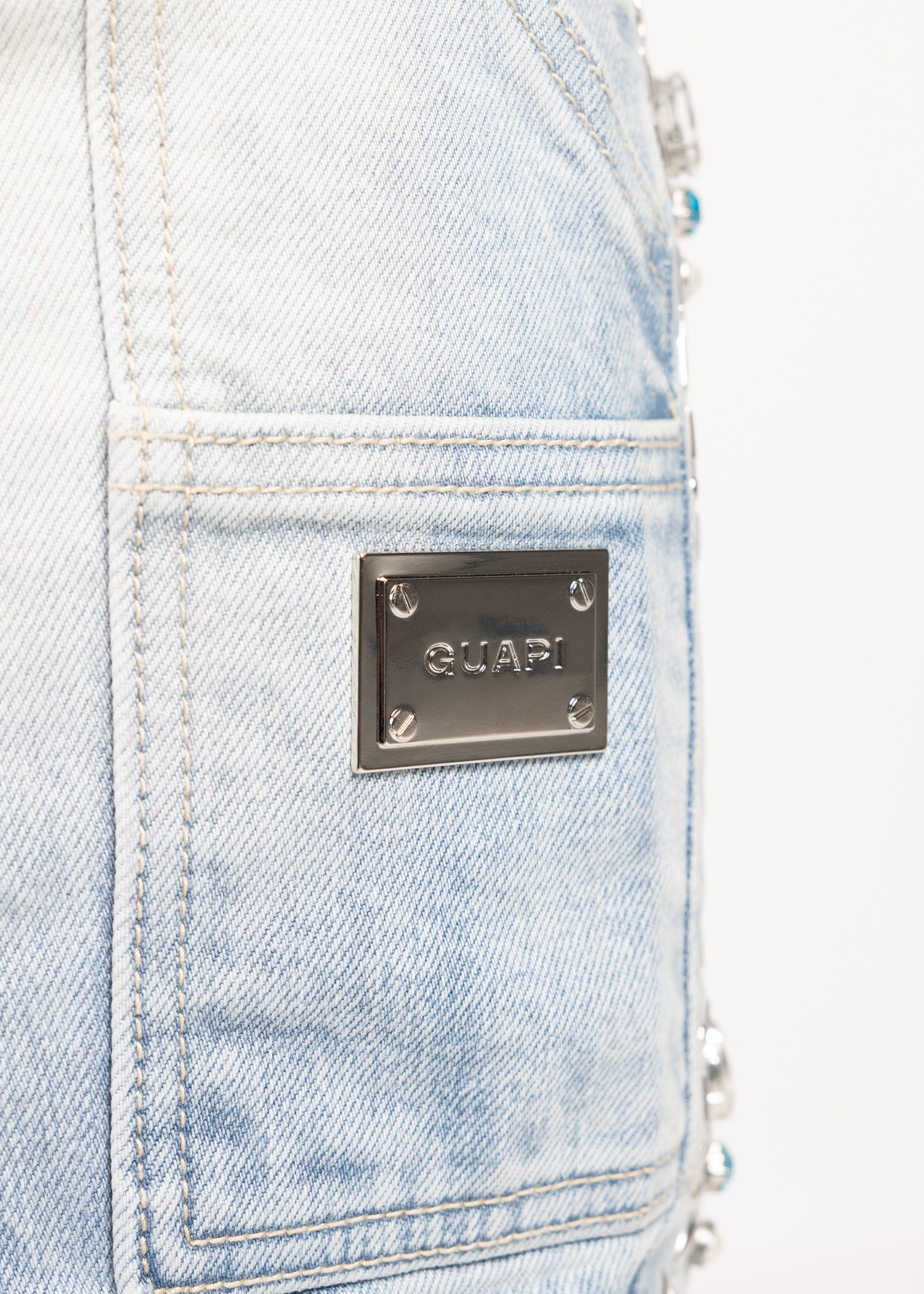 Aqua Blue Spider Denim – GUAPI CLOTHING FZ-LLC