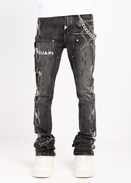Obsidian Black Spider Denim V2 – GUAPI CLOTHING FZ-LLC