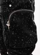 Obsidian Black Raindrop Cargo Leather Pant