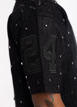 All Black Embellished Football Tee