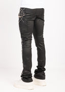 Obsidian Black Waxed Spider Denim