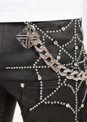 Obsidian Black Waxed Spider Denim