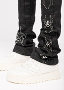 Obsidian Black Waxed Spider Denim