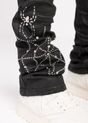 Obsidian Black Waxed Spider Denim