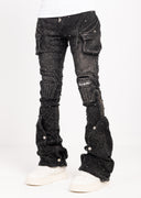Obsidian Black Coffin Arc Embellished Denim