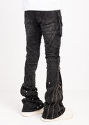Obsidian Black Coffin Arc Embellished Denim