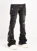 Obsidian Black Coffin Arc Embellished Denim