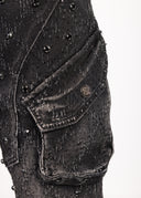 Obsidian Black Coffin Arc Embellished Denim
