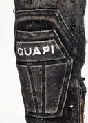 Obsidian Black Coffin Arc Embellished Denim
