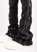Obsidian Black Coffin Arc Embellished Denim