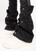 Obsidian Black Coffin Arc Embellished Denim