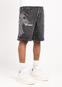 Vintage Black Distressed Denim Shorts