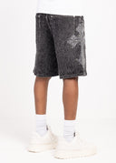 Vintage Black Distressed Denim Shorts