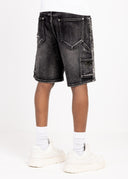 Obsidian Black Spider Denim Shorts