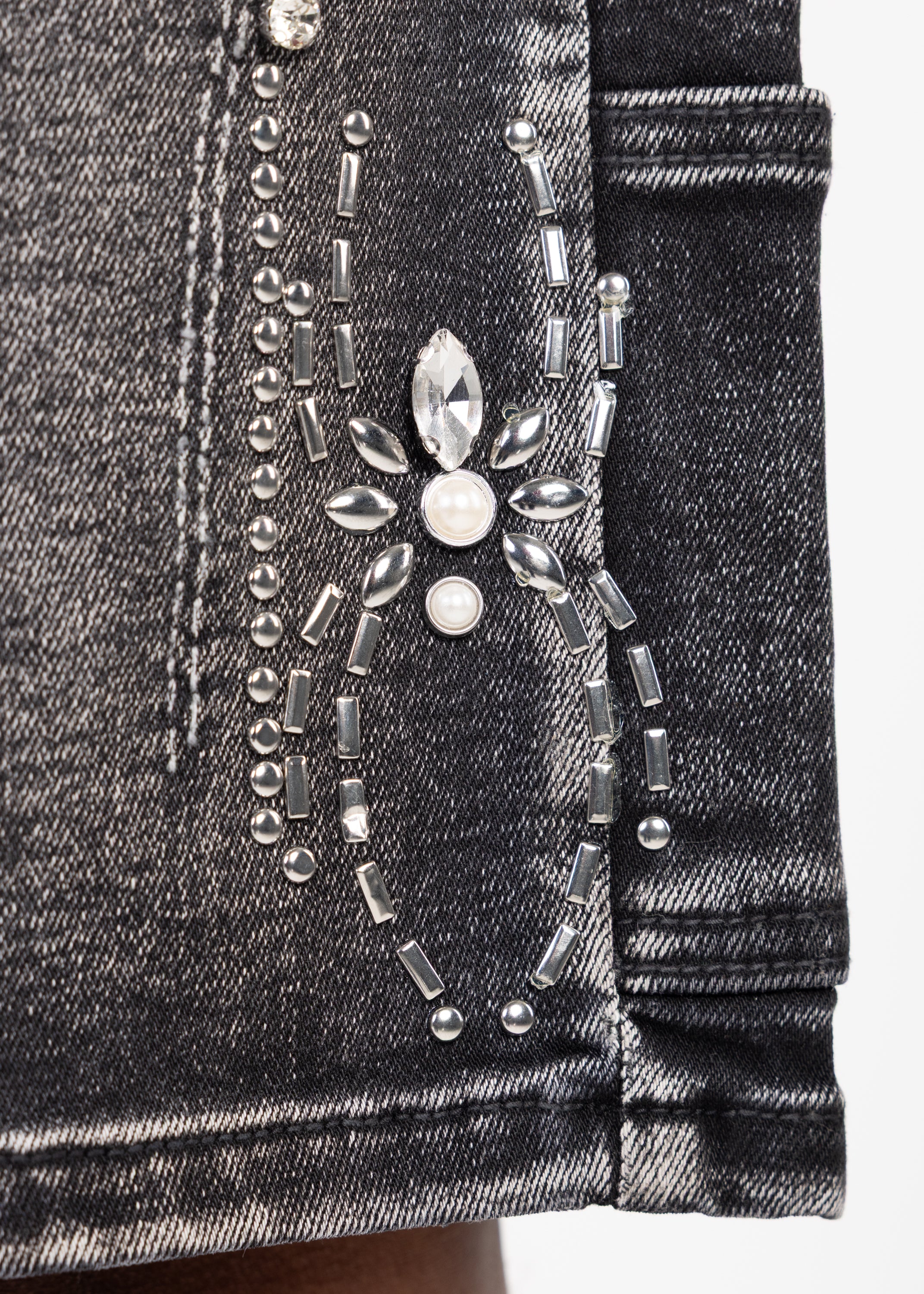 Obsidian Black Spider Denim Shorts – GUAPI CLOTHING FZ-LLC