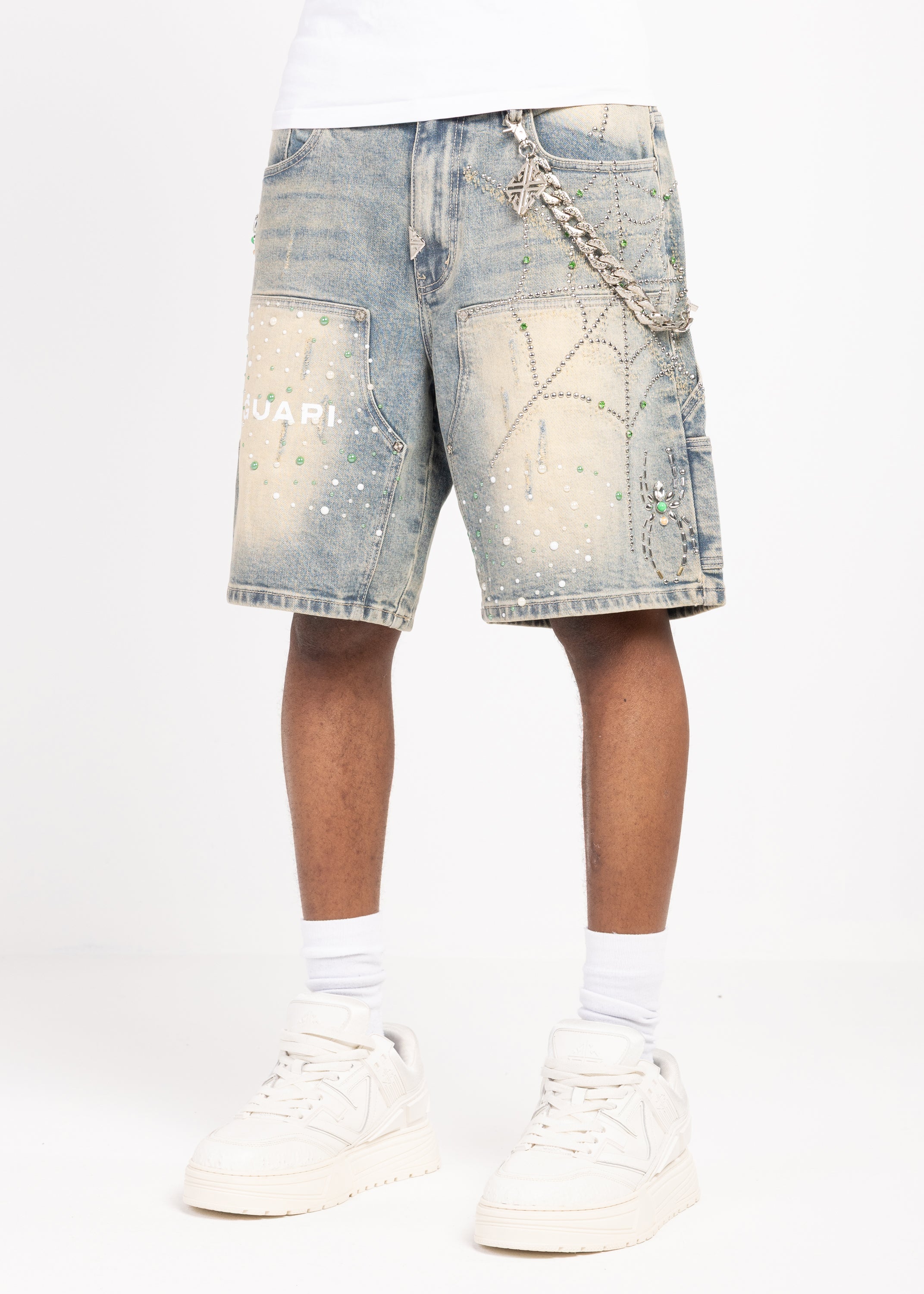 下着・アンダーウェア GUAPI denim shorts size32 Emerald Spider Denim Shorts – GUAPI CLOTHING FZ-LLC