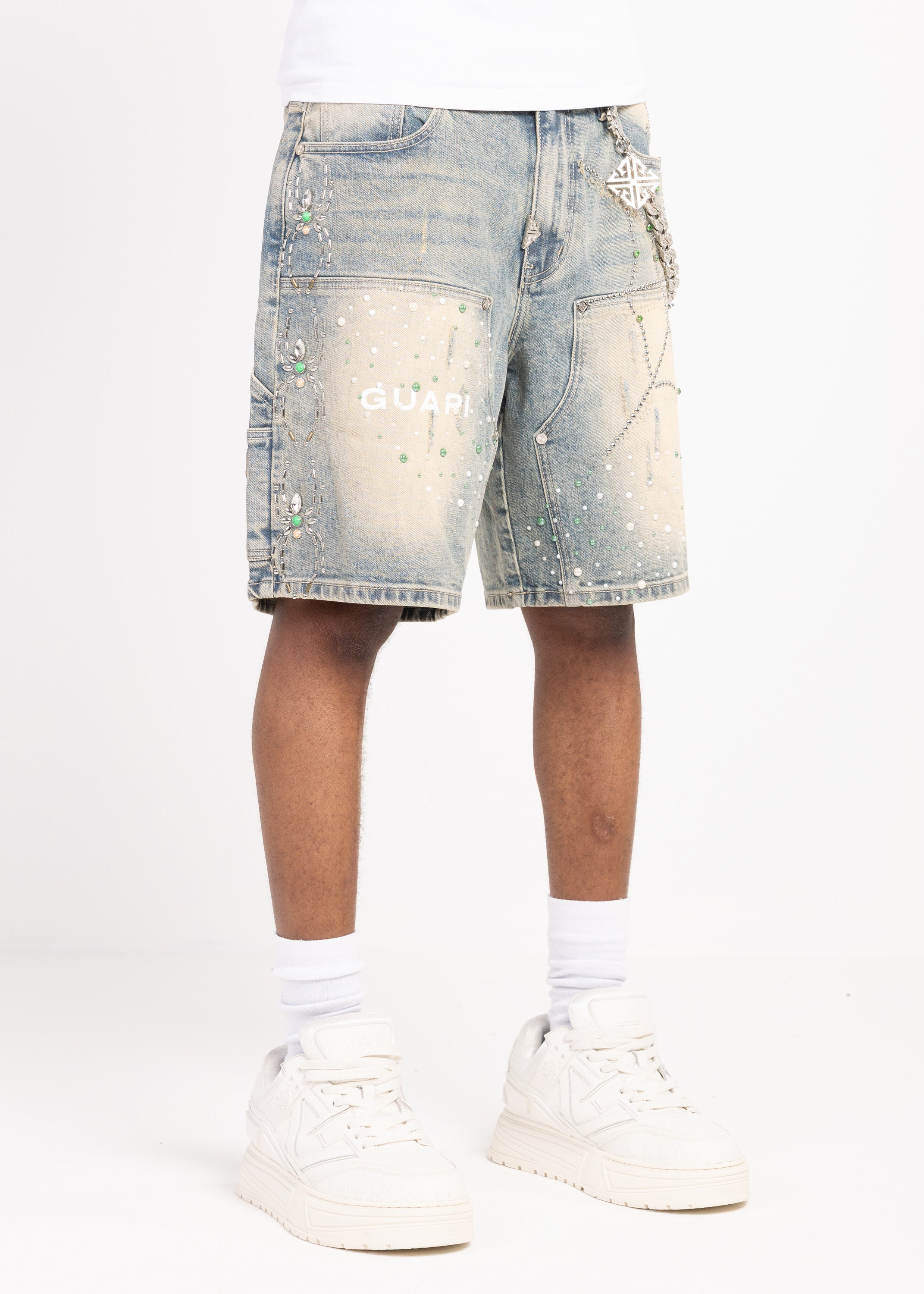 下着・アンダーウェア GUAPI denim shorts size32 Emerald Spider Denim Shorts – GUAPI CLOTHING FZ-LLC