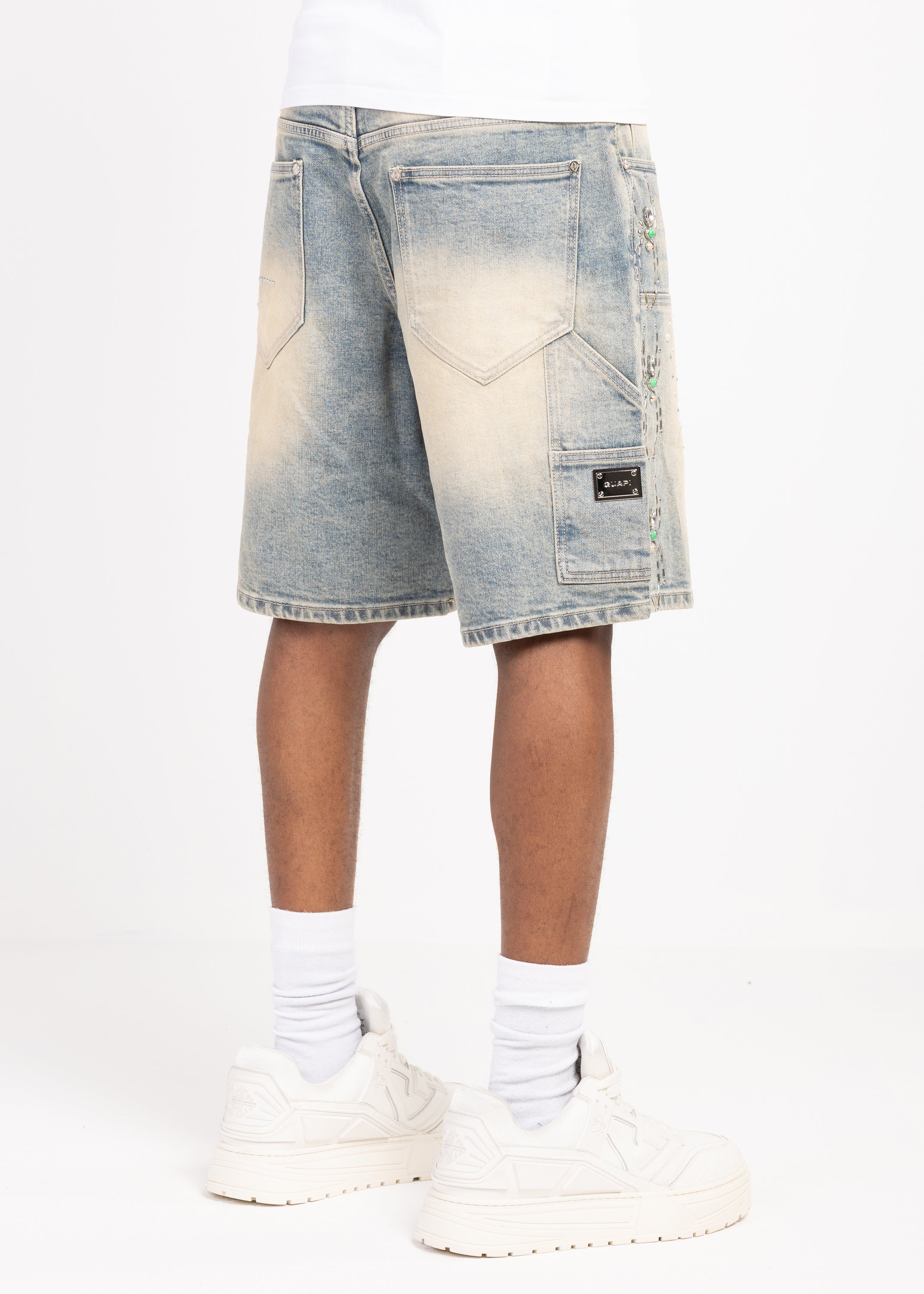 Emerald Spider Denim Shorts – GUAPI CLOTHING FZ-LLC