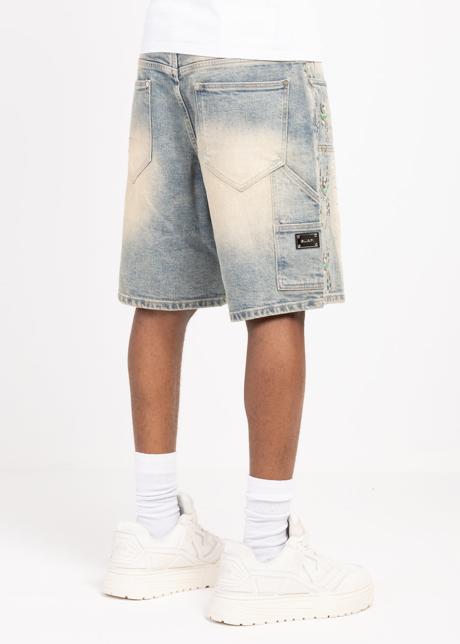 Emerald Spider Denim Shorts