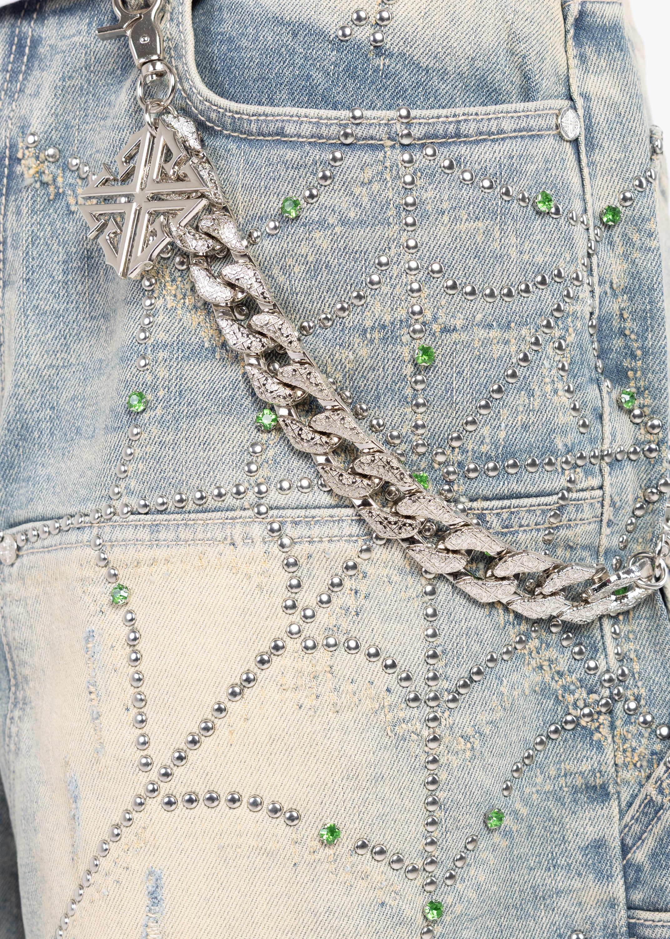 Emerald Spider Denim Shorts – GUAPI CLOTHING FZ-LLC