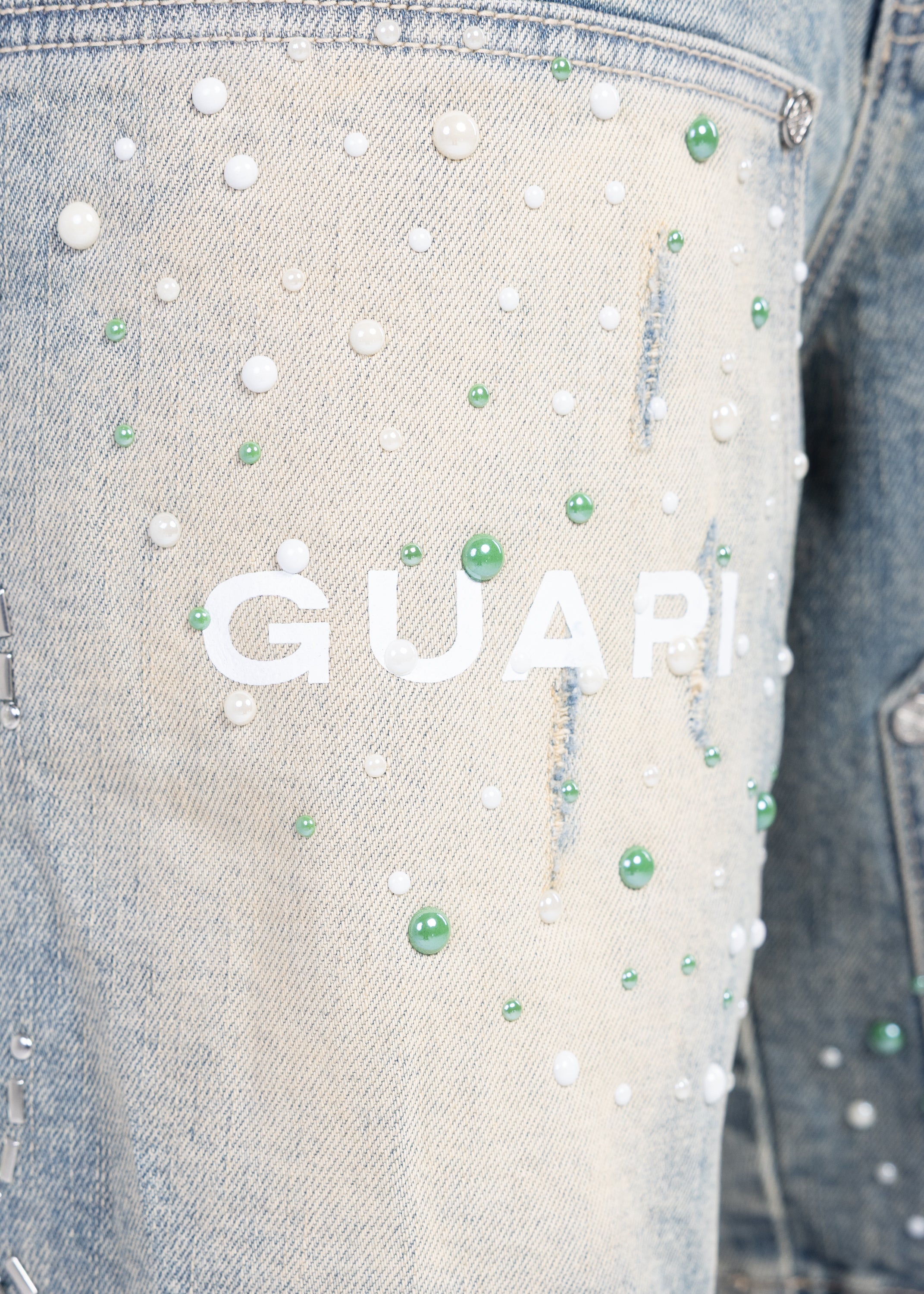 Emerald Spider Denim Shorts – GUAPI CLOTHING FZ-LLC