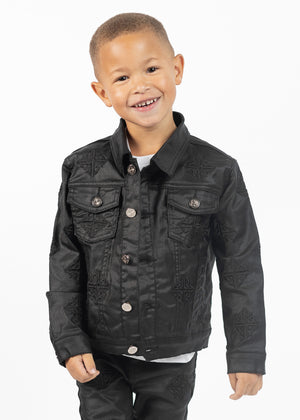 すべての黒いワックスの子供デニムセット