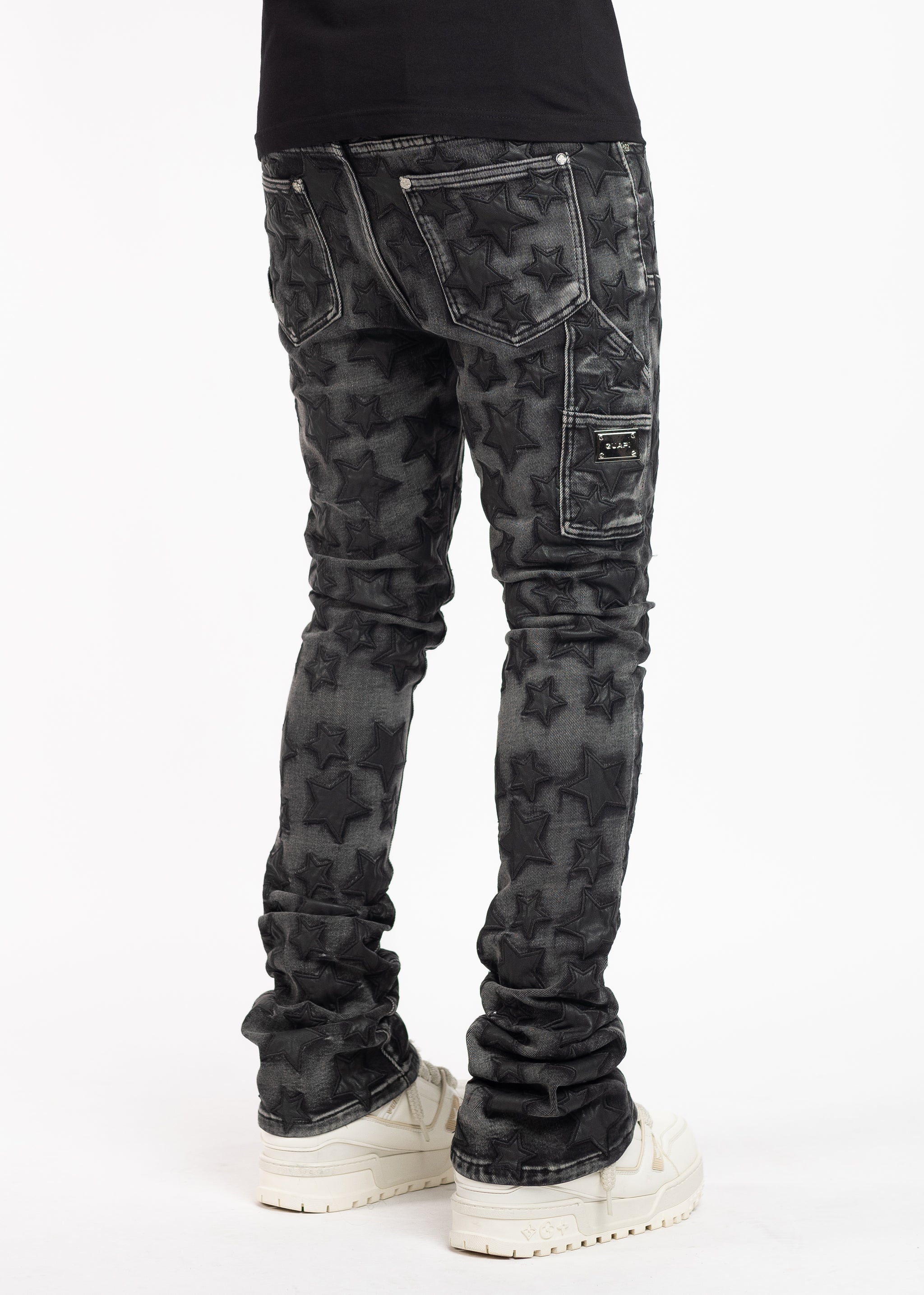 Obsidian Black Stars Denim - Guapi Clothing