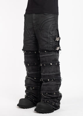 Obsidian Black Waxed Convertible Denim - Guapi Clothing