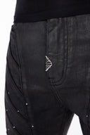 Obsidian Black Waxed Knight Denim