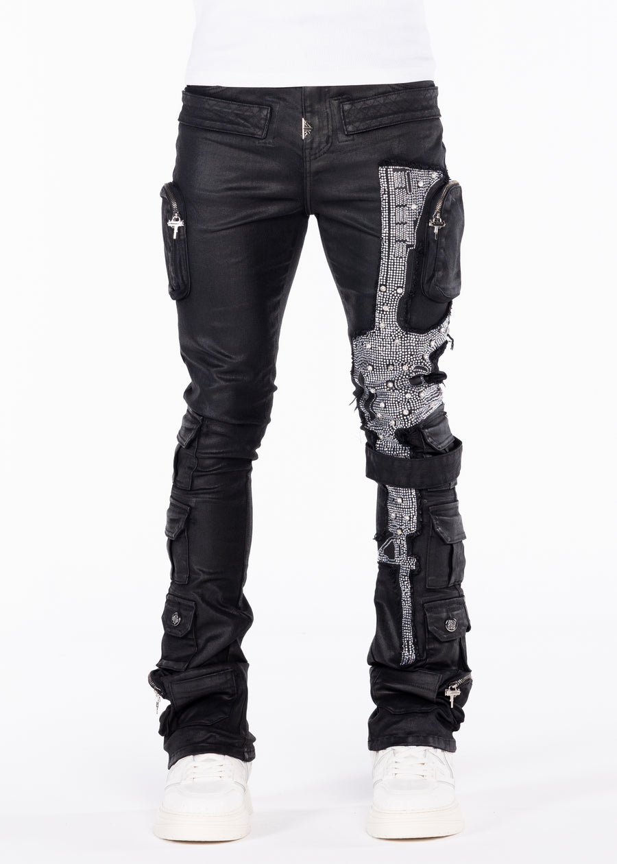 Obsidian Black Machine Gun Denim