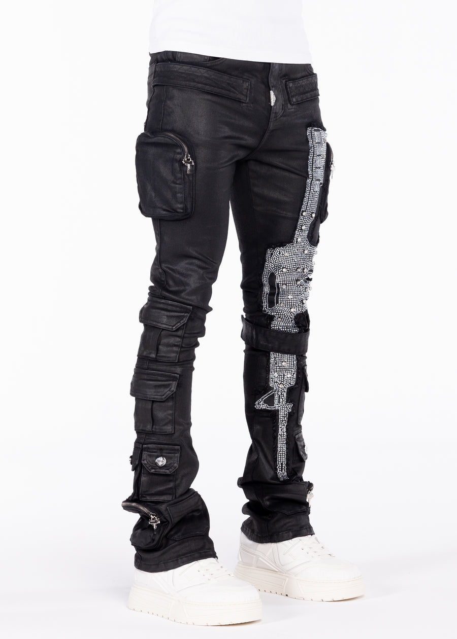 Obsidian Black Machine Gun Denim