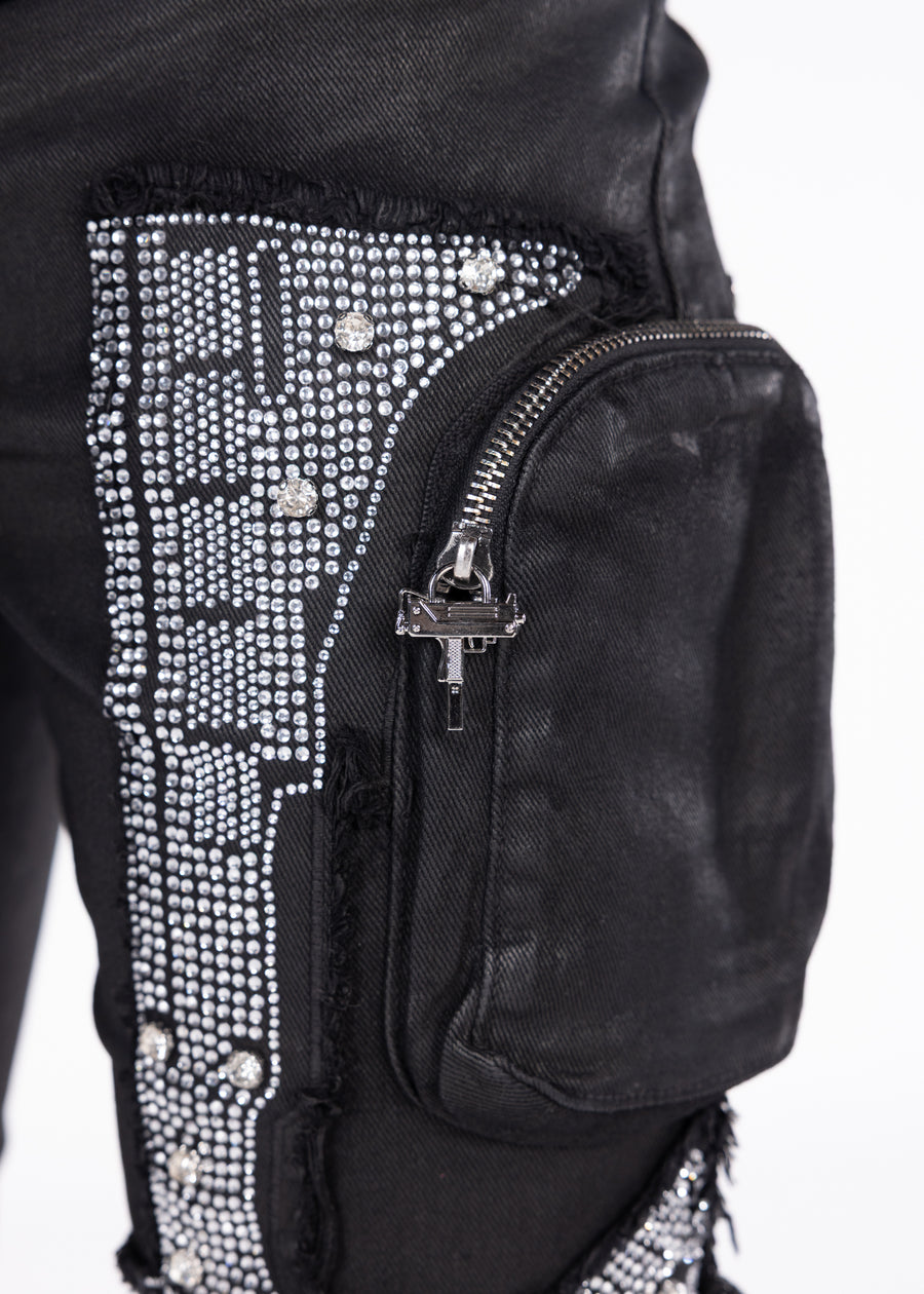 Obsidian Black Machine Gun Denim