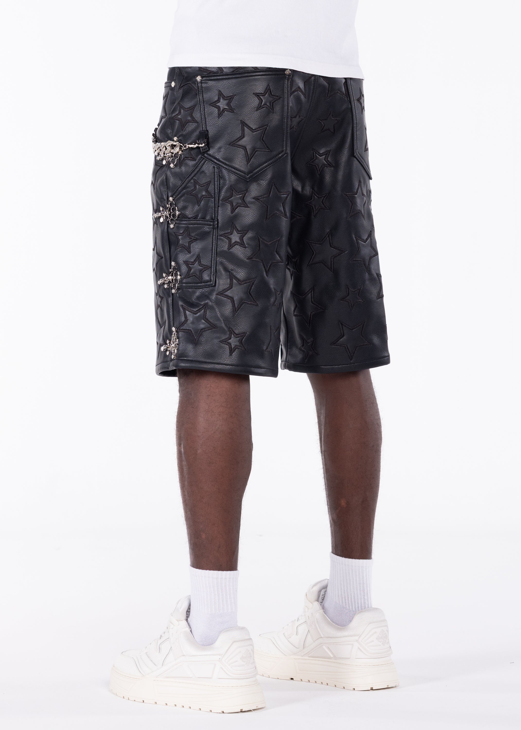 Obsidian Black Stars Leather Shorts – GUAPI CLOTHING FZ-LLC