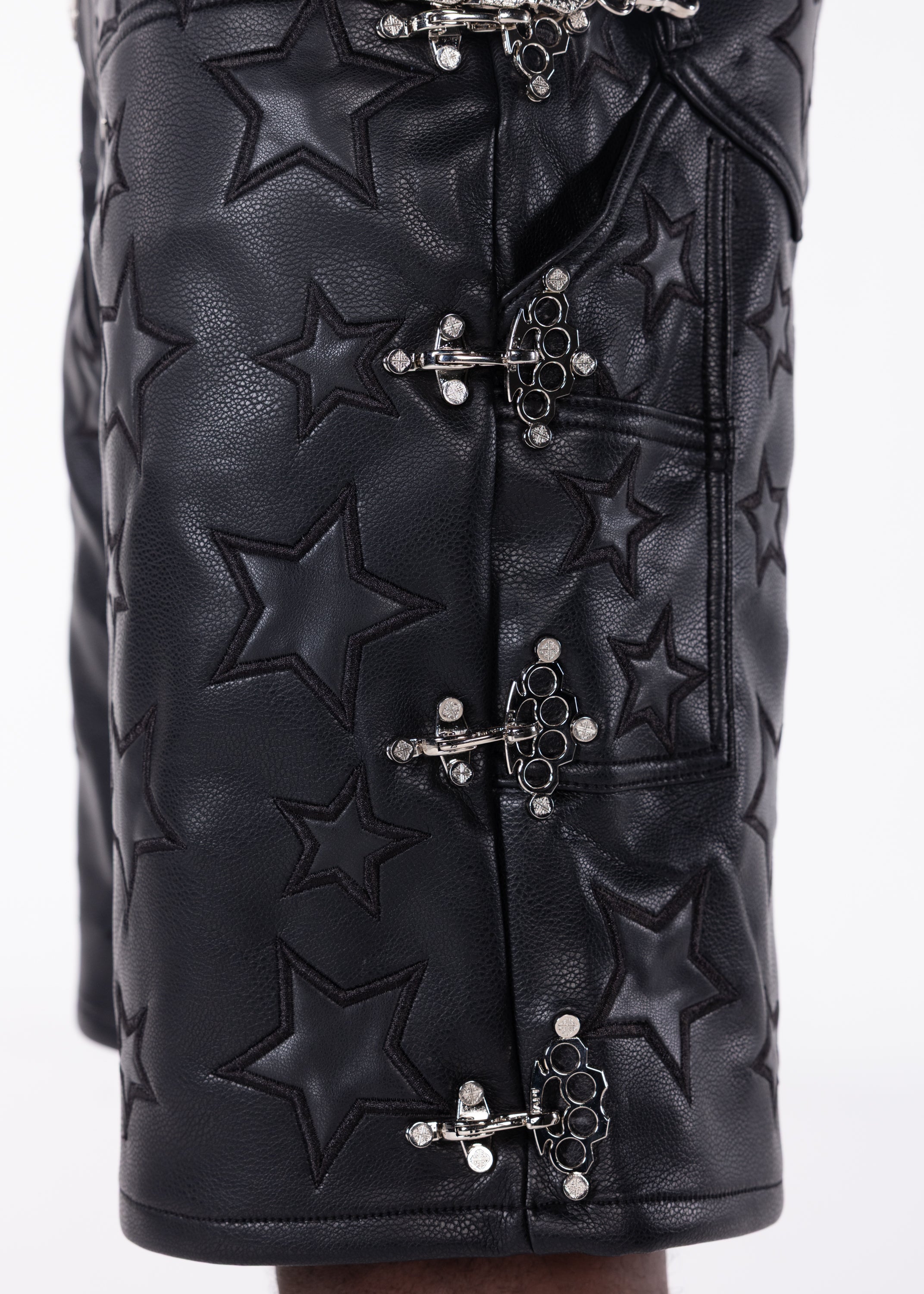 Obsidian Black Stars Leather Shorts – GUAPI CLOTHING FZ-LLC