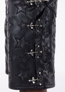 Obsidian Black Stars Leather Shorts