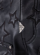 Obsidian Black Stars Leather Shorts