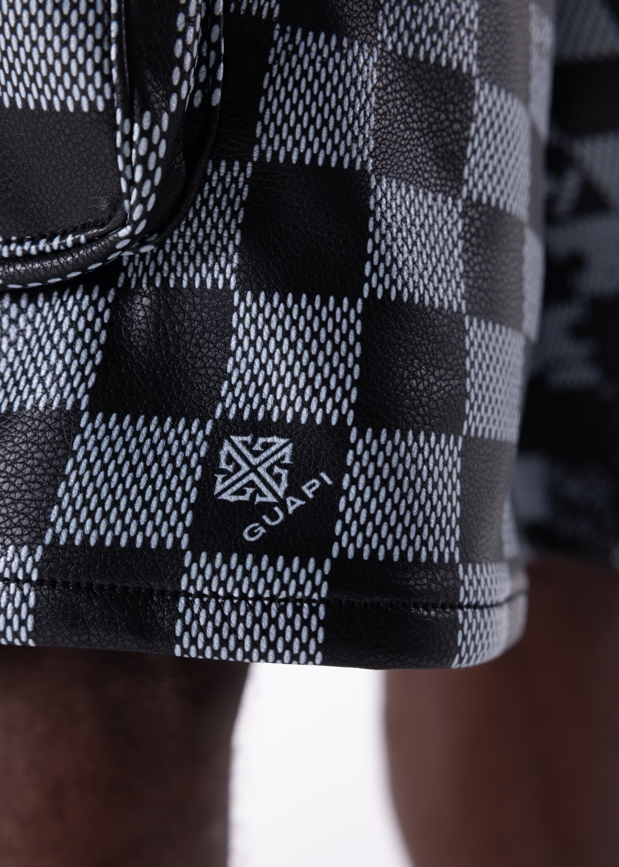 Obsidian Black Checkerboard Leather Shorts – GUAPI CLOTHING FZ-LLC