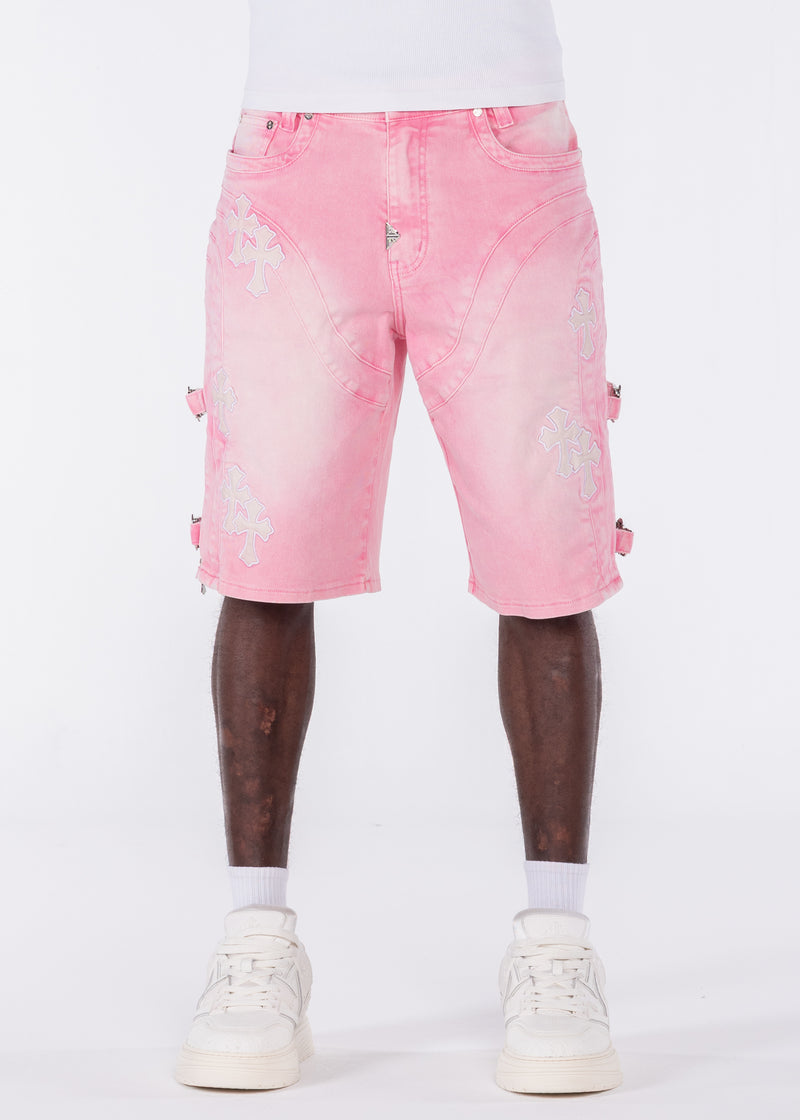 French Rose Cross Buckle Shorts