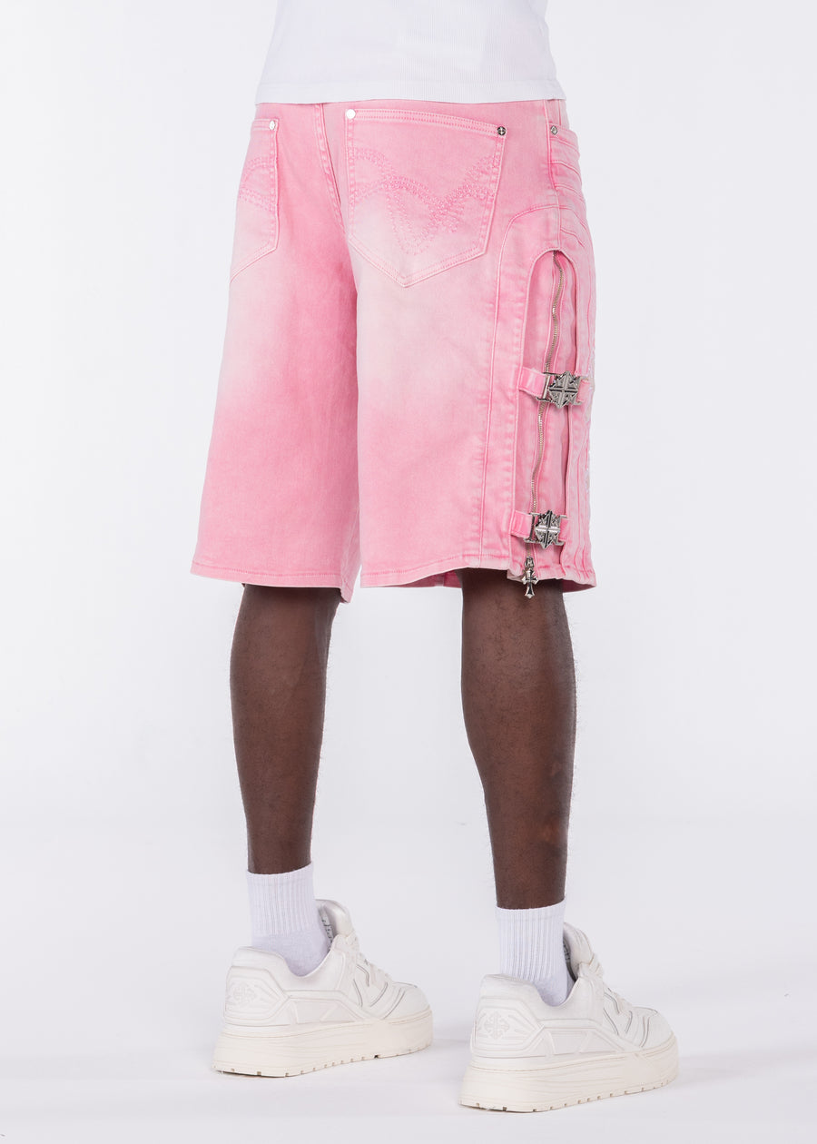French Rose Cross Buckle Shorts