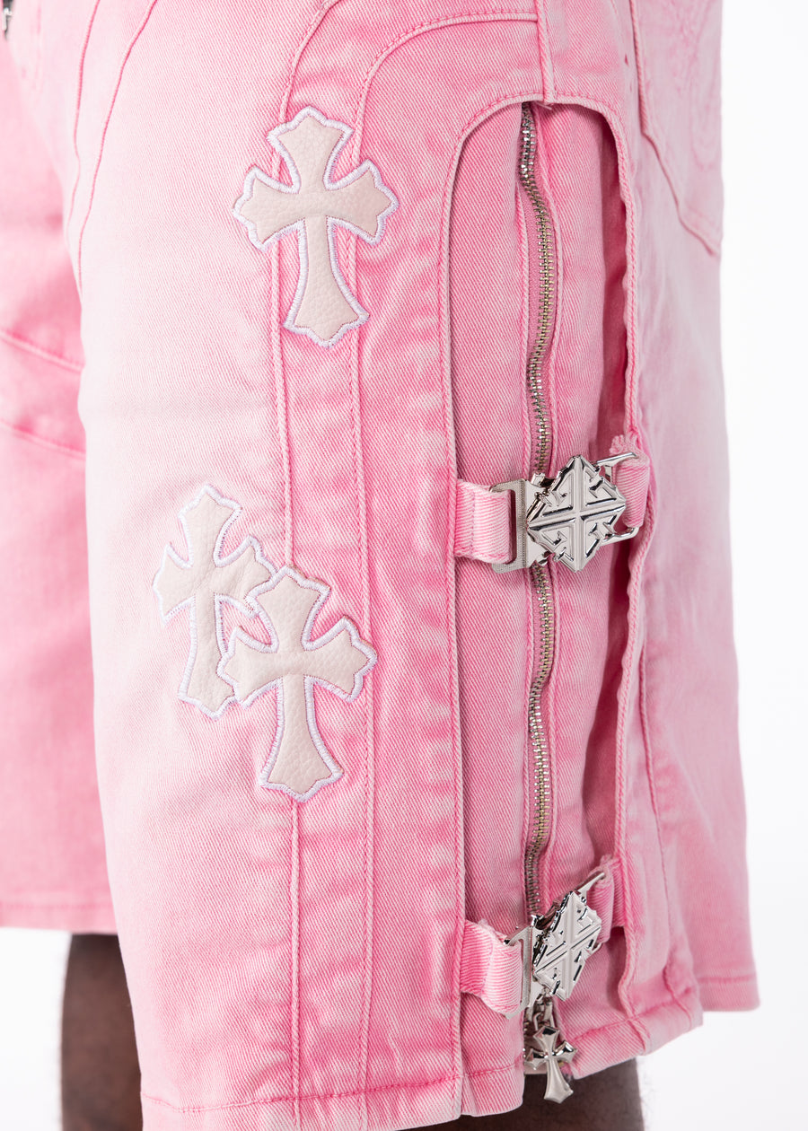French Rose Cross Buckle Shorts